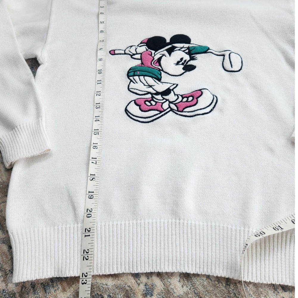Disney Minnie's Golf Club by Aurea Sweater Women S White Excellent Vintage Golf - Picture 6 of 6